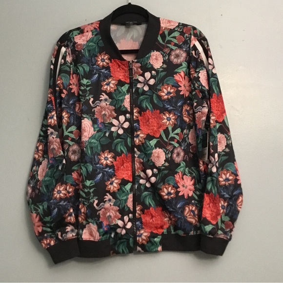 Project RUNWAY Multicolor Floral Bomber Jacket - Picture 2 of 14